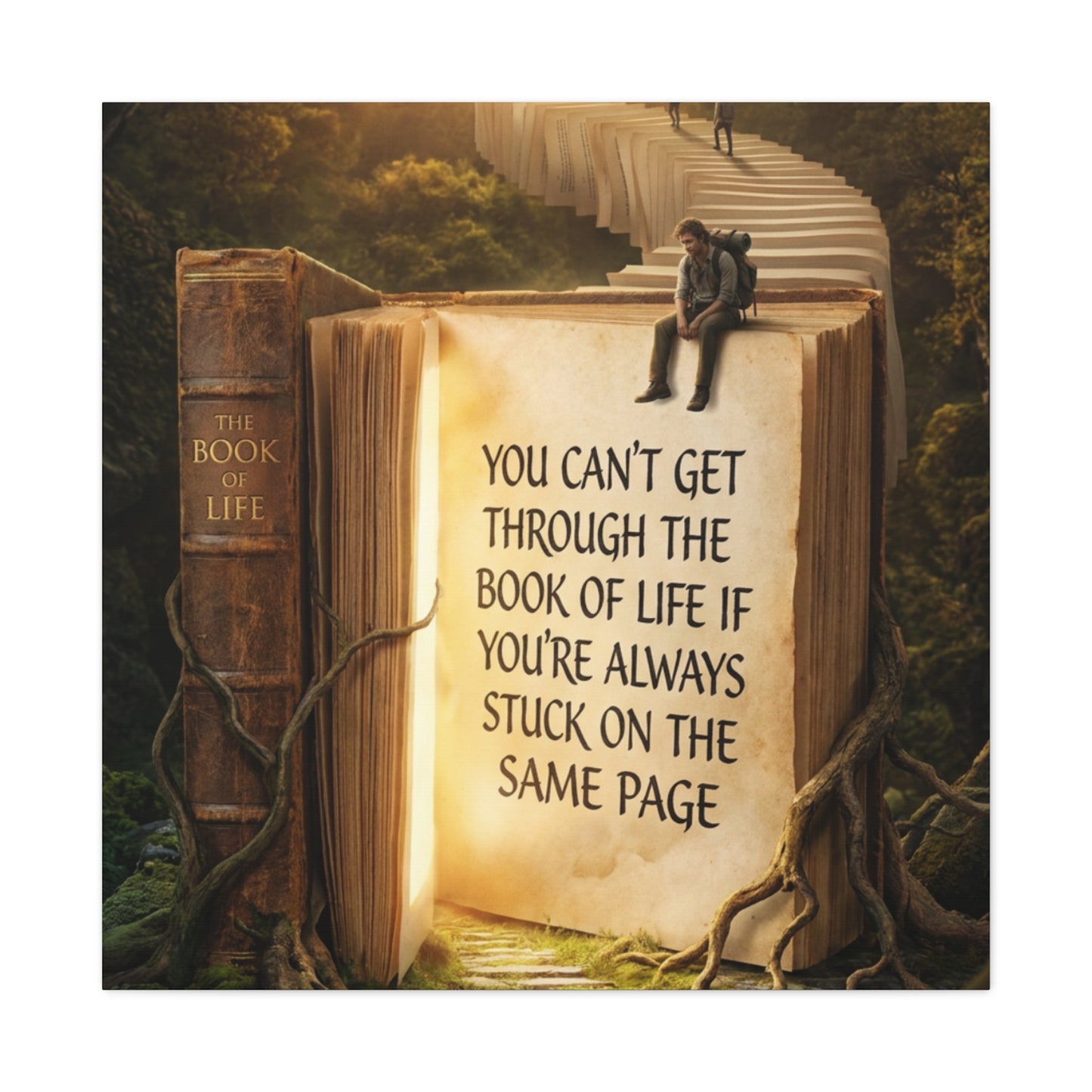 Inspirational Canvas Wall Art — "You Can't Get Through the Book of Life" Quote