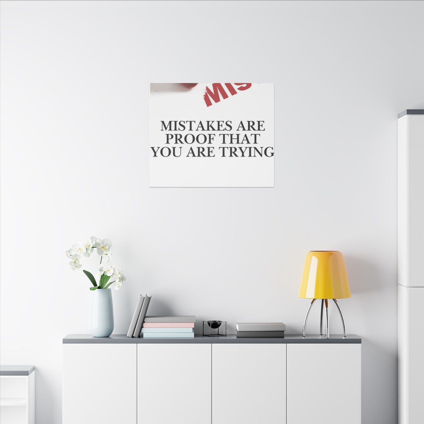 Motivational Canvas Print – "Mistakes Are Proof That You Are Trying" - Horizontal