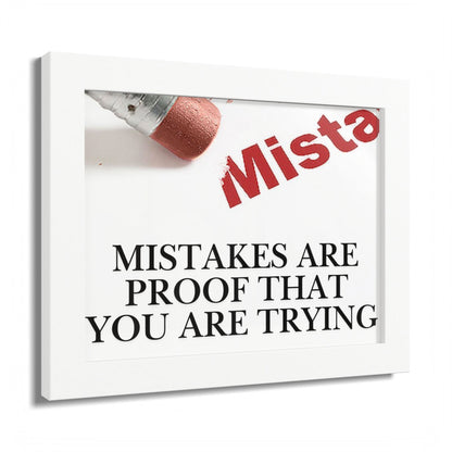 Framed “Mistakes Are Proof That You Are Trying” Motivational Wall Art (Horizontal)