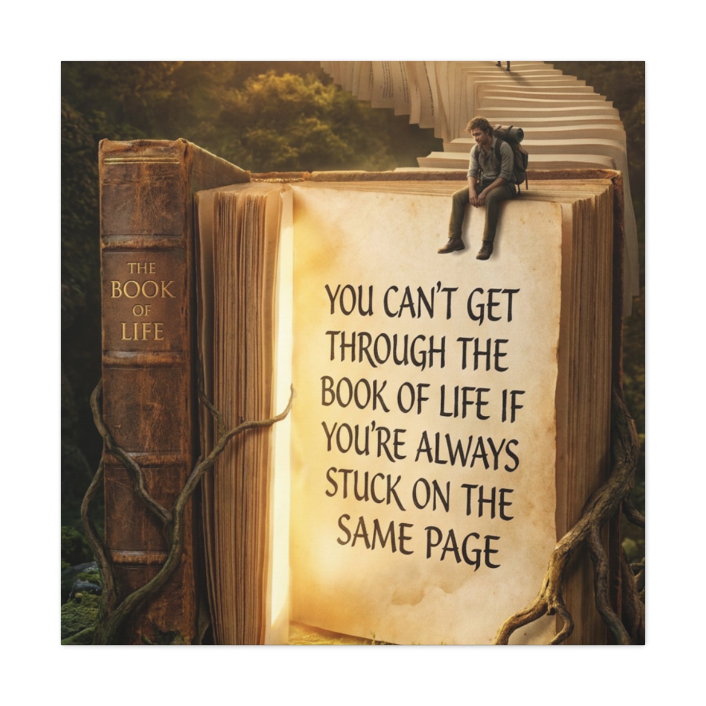 Inspirational Canvas Wall Art — "You Can't Get Through the Book of Life..."