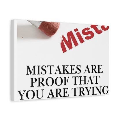 Motivational Canvas Wall Art – "Mistakes Are Proof That You Are Trying"
