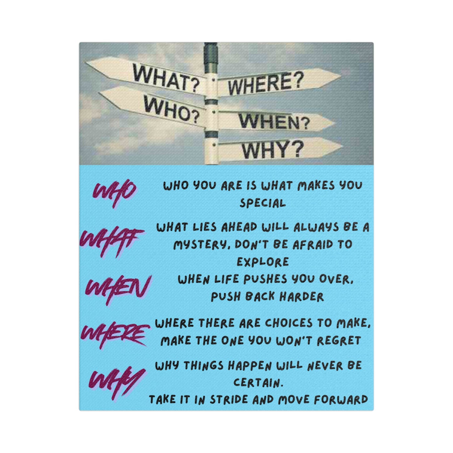 Motivational Question Sign Stretched Canvas
