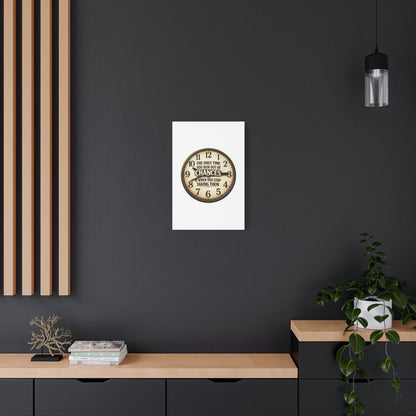 Inspirational Clock Canvas — “The Only Time You Run Out of Chances Is When You Stop Taking Them” Matte Wall Art