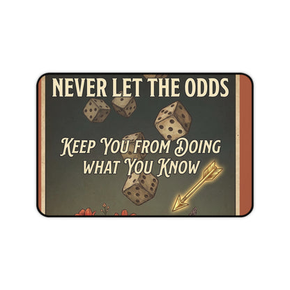 Desk Mat — "Never Let the Odds" Motivational Gaming Desk Mat
