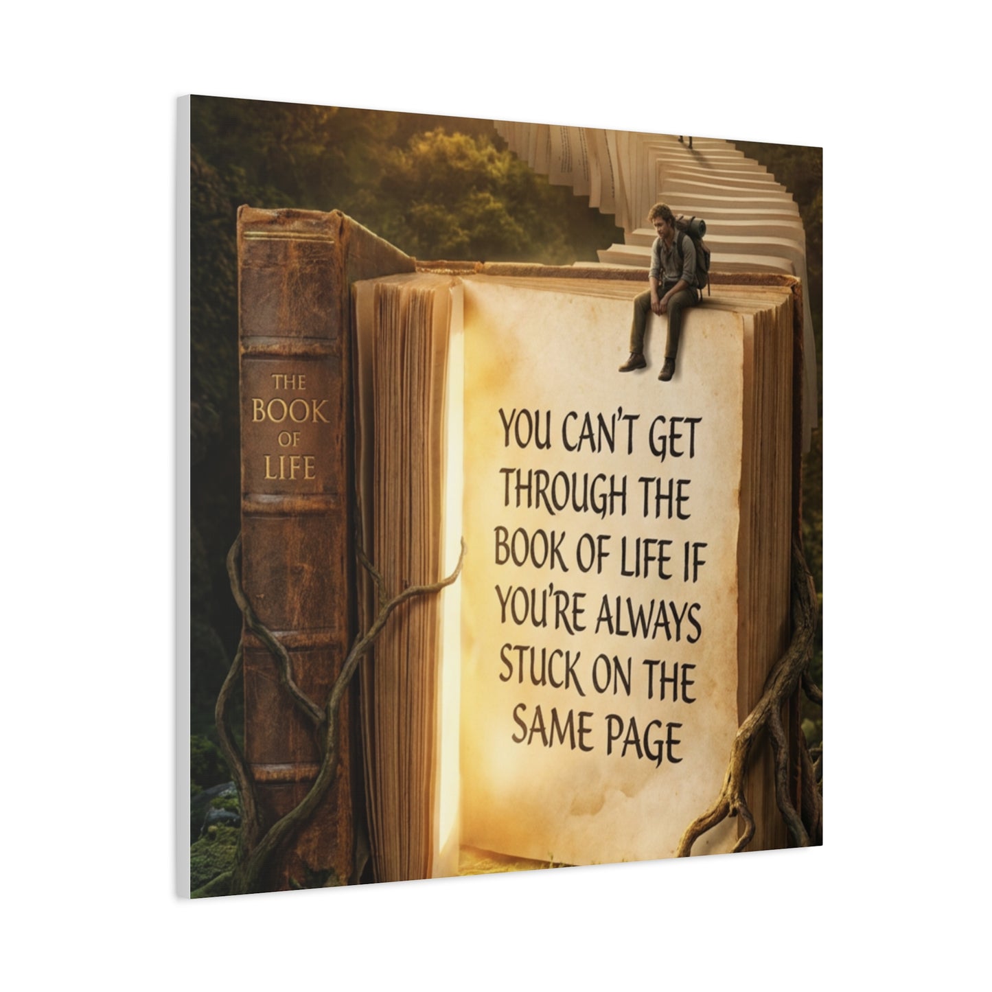 Inspirational Canvas Wall Art — "You Can't Get Through the Book of Life..."