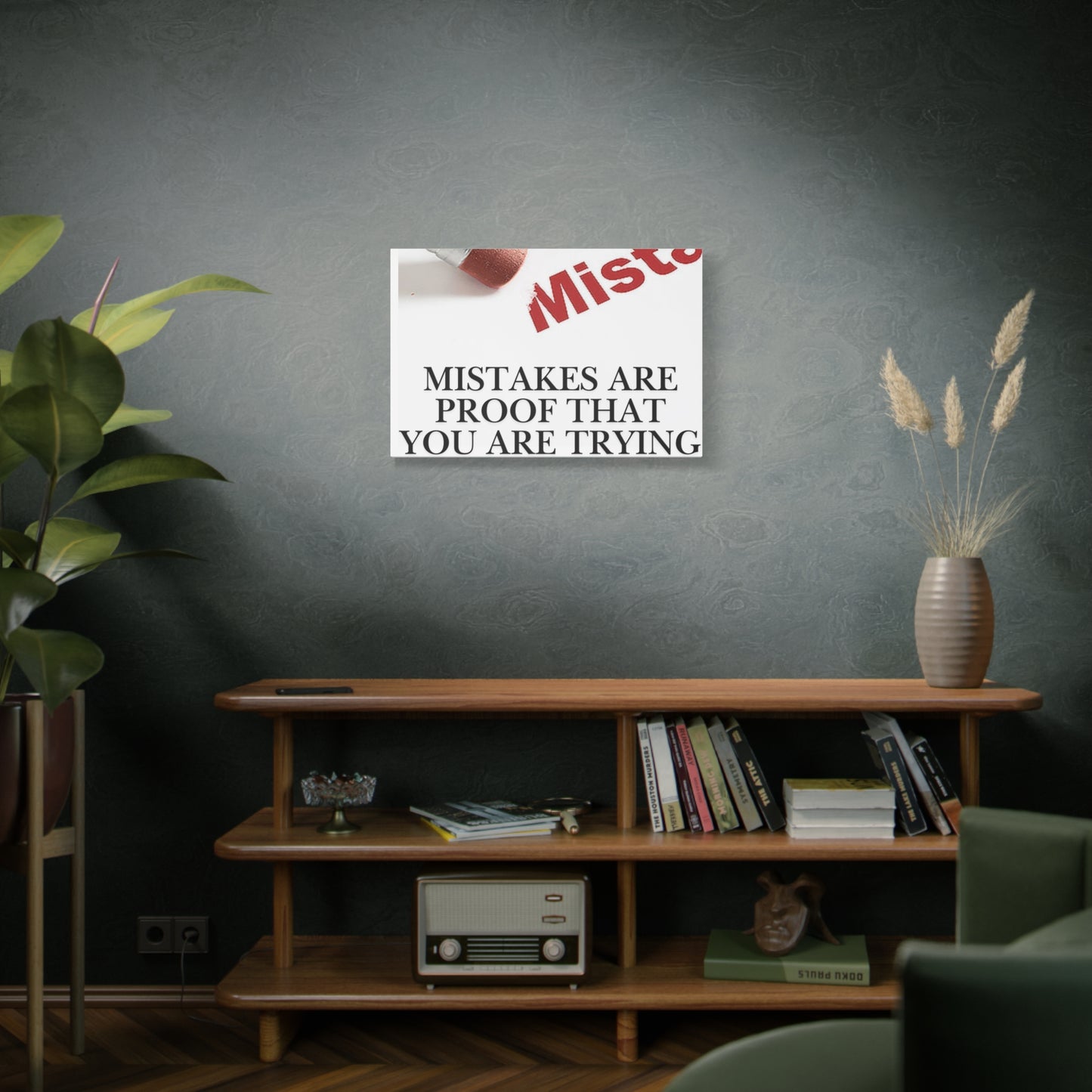 Motivational Canvas Wall Art – "Mistakes Are Proof That You Are Trying"