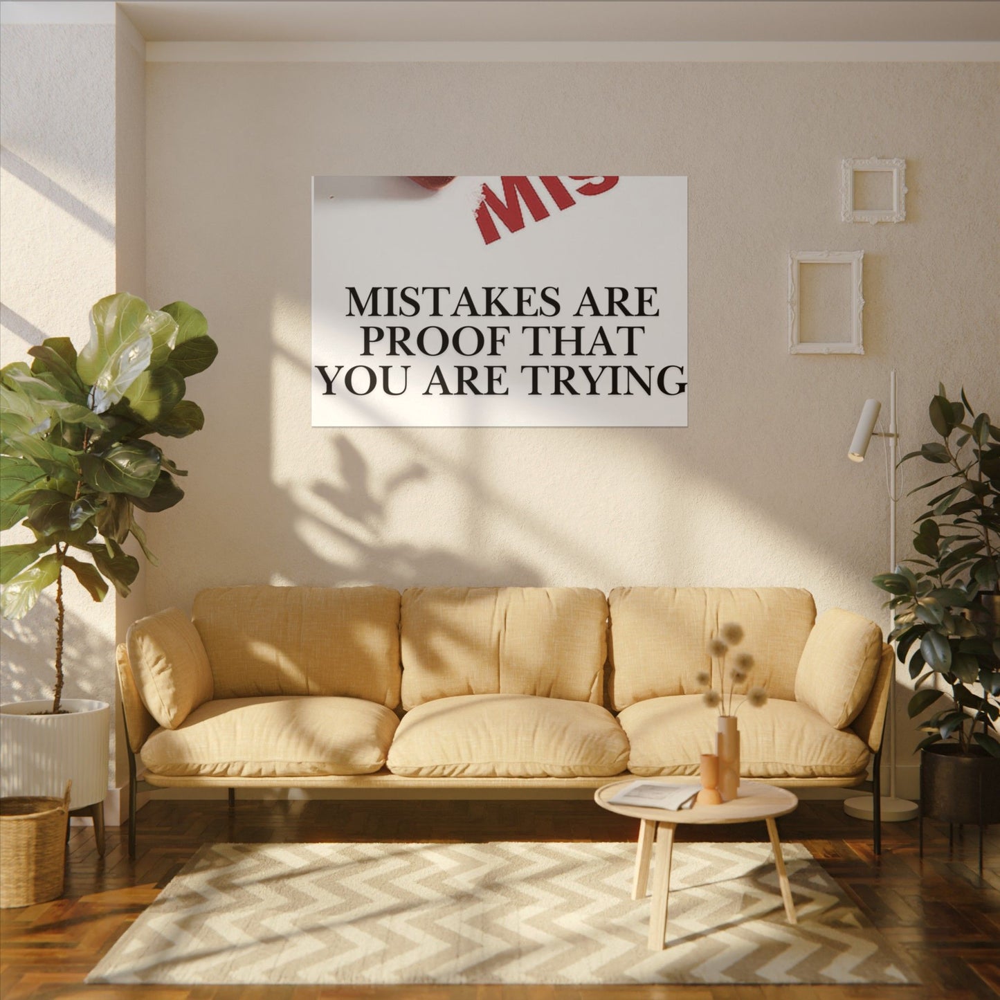 Motivational Canvas Print – "Mistakes Are Proof That You Are Trying" - Horizontal