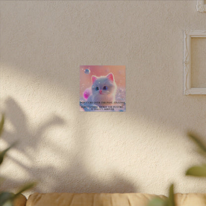 Inspirational Pastel Kitten Canvas - "Live in the Present" Wall Art