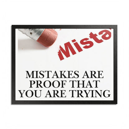 Framed “Mistakes Are Proof That You Are Trying” Motivational Wall Art (Horizontal)