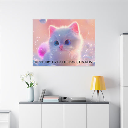 Inspirational Pastel Kitten Canvas - "Live in the Present" Wall Art