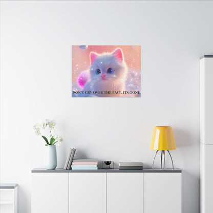 Inspirational Pastel Kitten Canvas - "Live in the Present" Wall Art