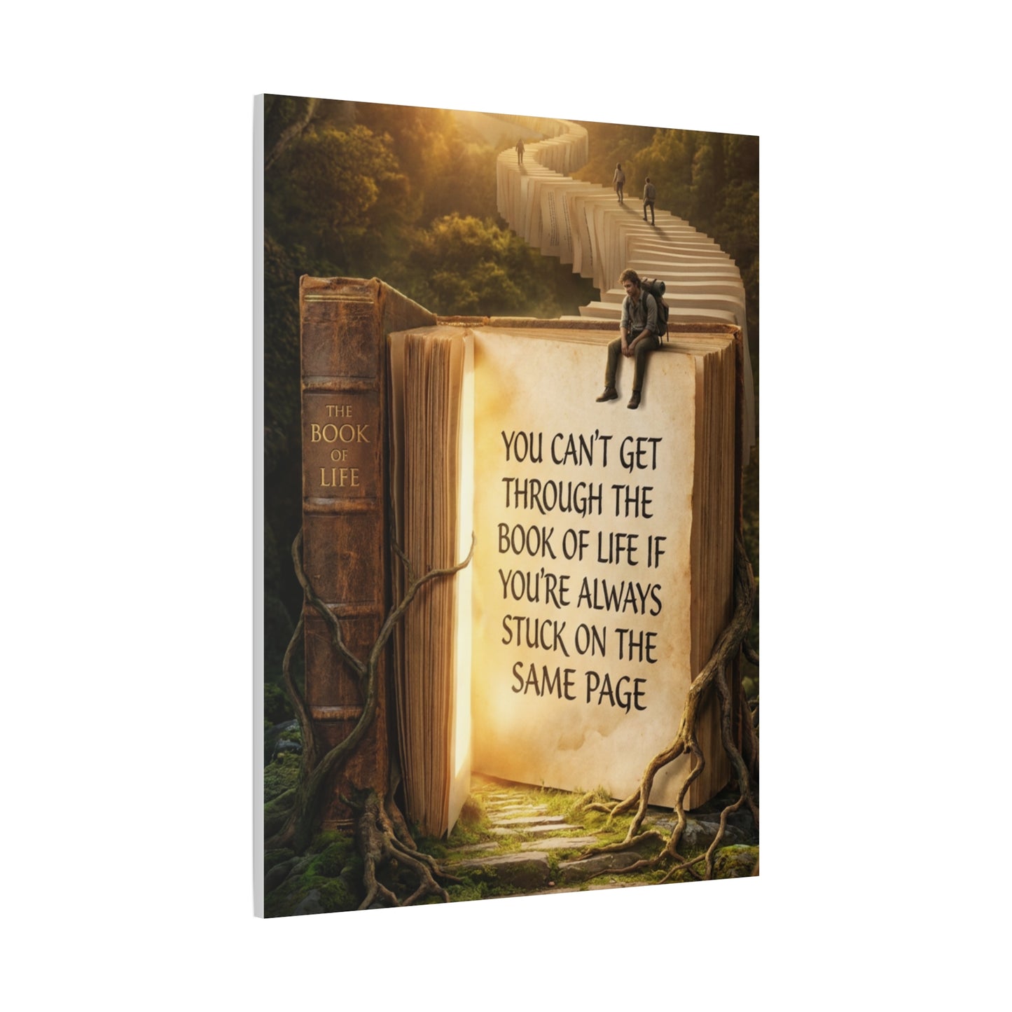 Inspirational Canvas Wall Art — "You Can't Get Through the Book of Life..."