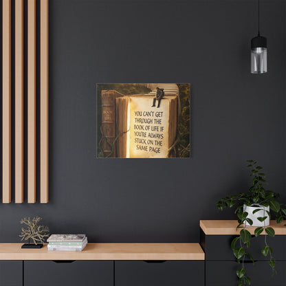 Inspirational Canvas Wall Art – "You Can't Get Through the Book of Life" Stretched Print