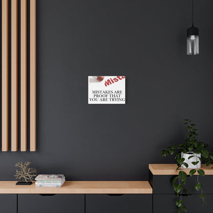 Motivational Canvas Wall Art – "Mistakes Are Proof That You Are Trying"