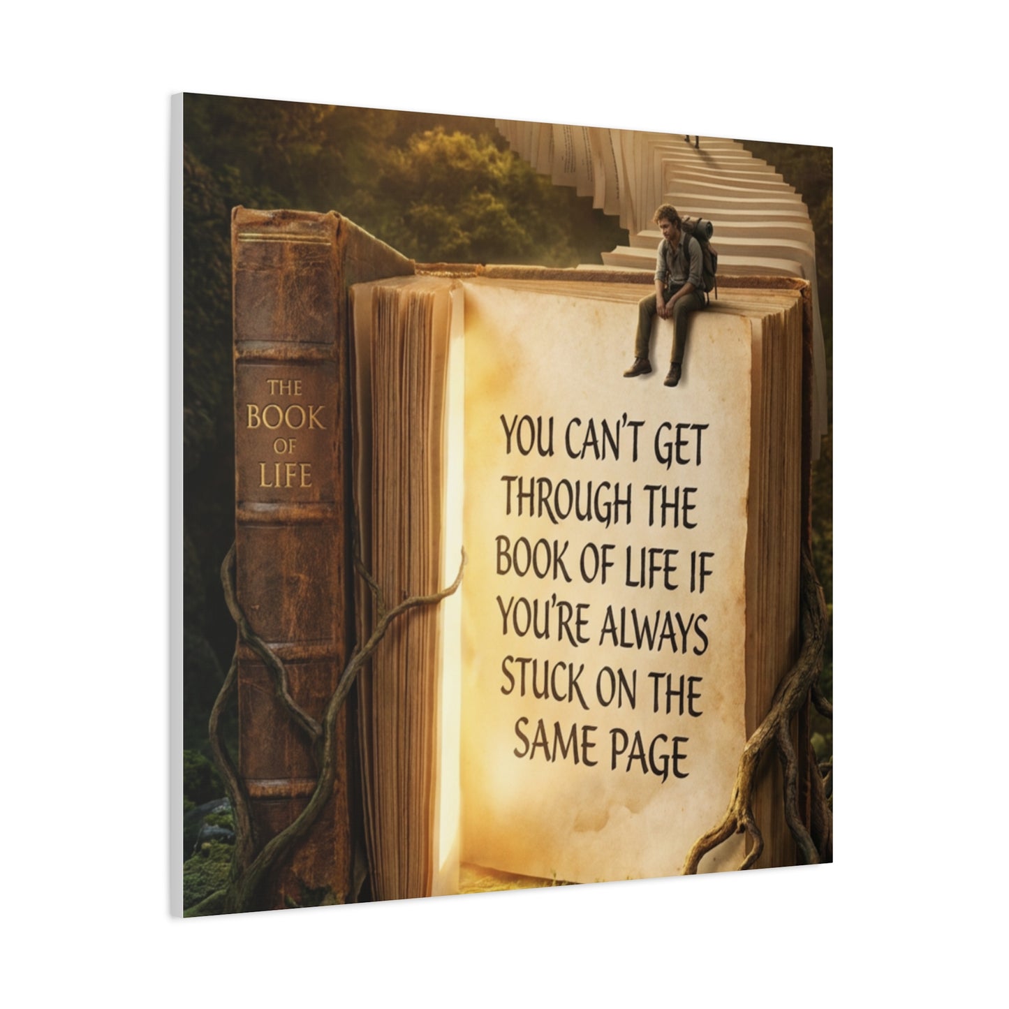 Inspirational Canvas Wall Art — "You Can't Get Through the Book of Life..."