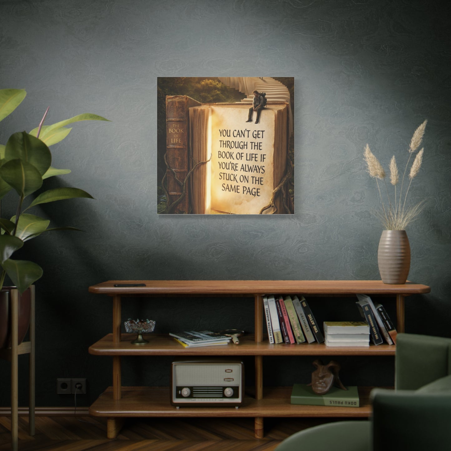 Inspirational Canvas Wall Art — "You Can't Get Through the Book of Life..."
