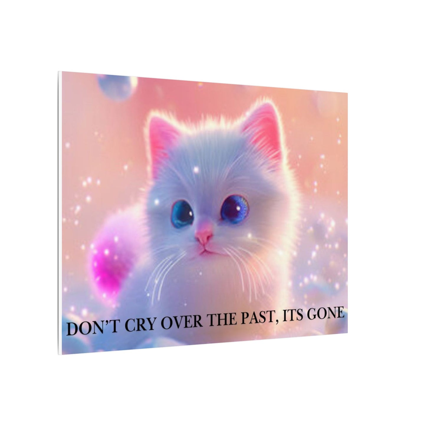Inspirational Pastel Kitten Canvas - "Live in the Present" Wall Art