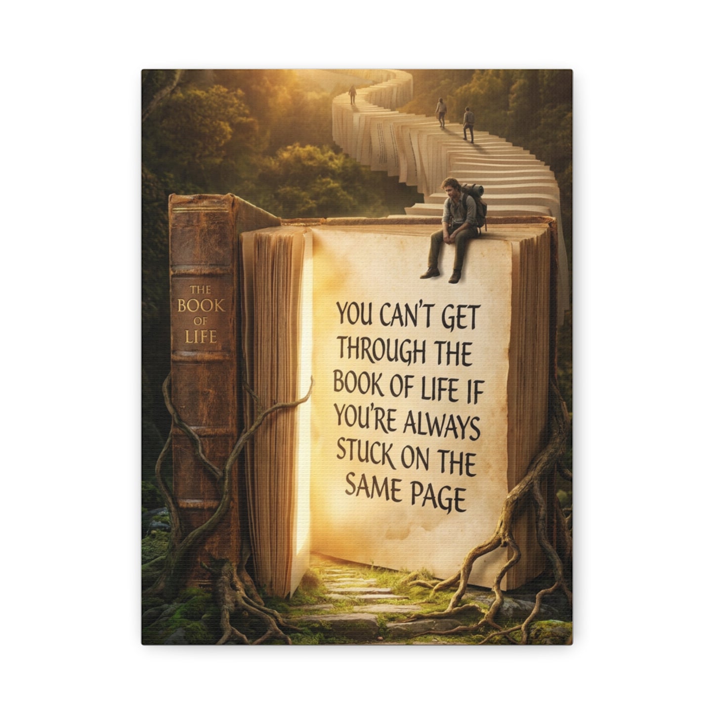 Inspirational Canvas Wall Art — "You Can't Get Through the Book of Life..."