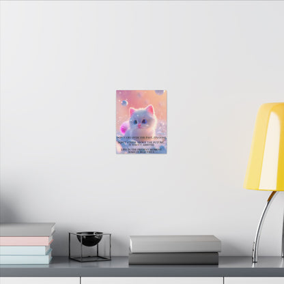 Inspirational Pastel Kitten Canvas - "Live in the Present" Wall Art