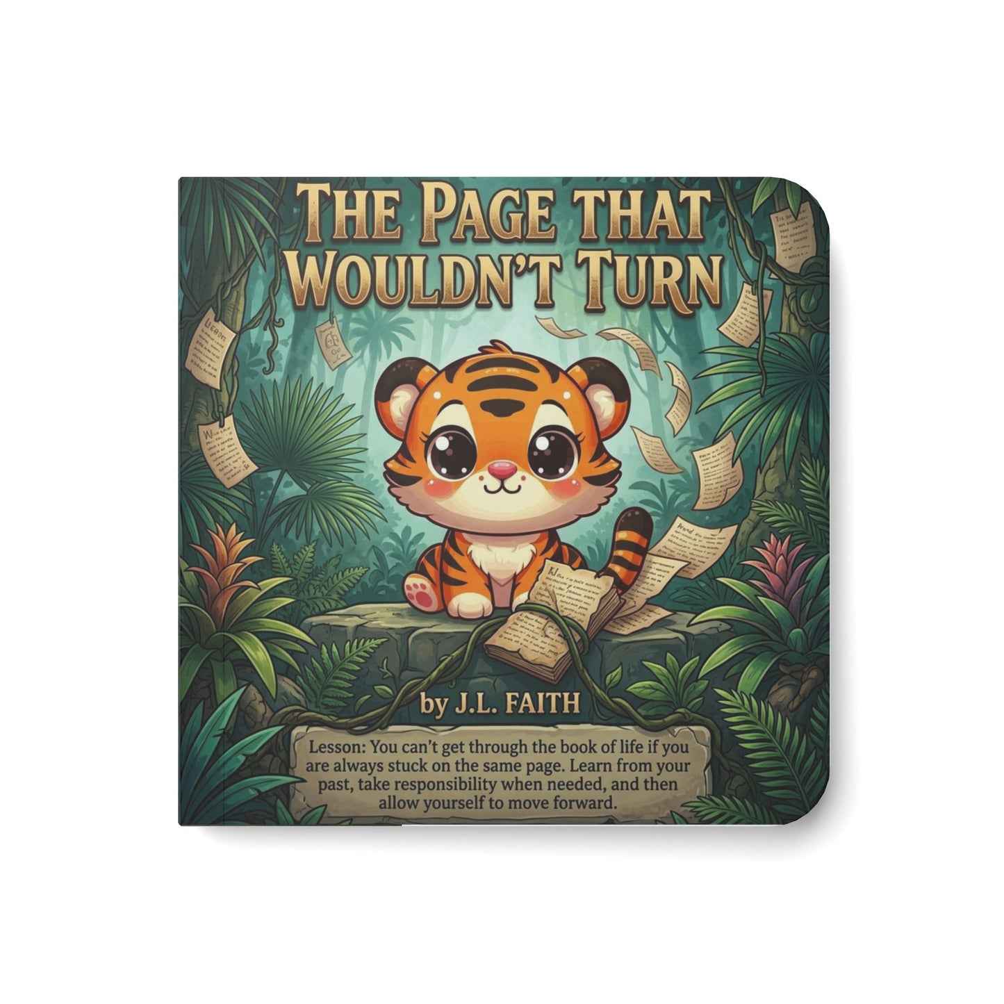 Board Book — The Page That Wouldn't Turn: Toddler Tiger Story about Regret & Second Chances