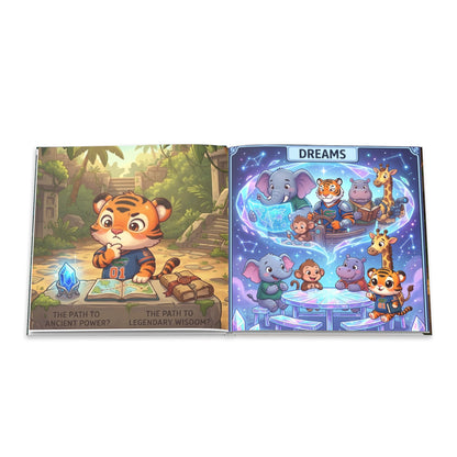 Hardcover Photo Book — "The Page That Wouldn't Turn" Children's Storybook (Cute Tiger Bedtime Adventure)