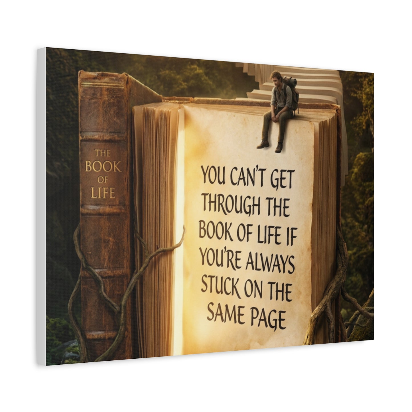 Inspirational Canvas Wall Art — "You Can't Get Through the Book of Life" Quote