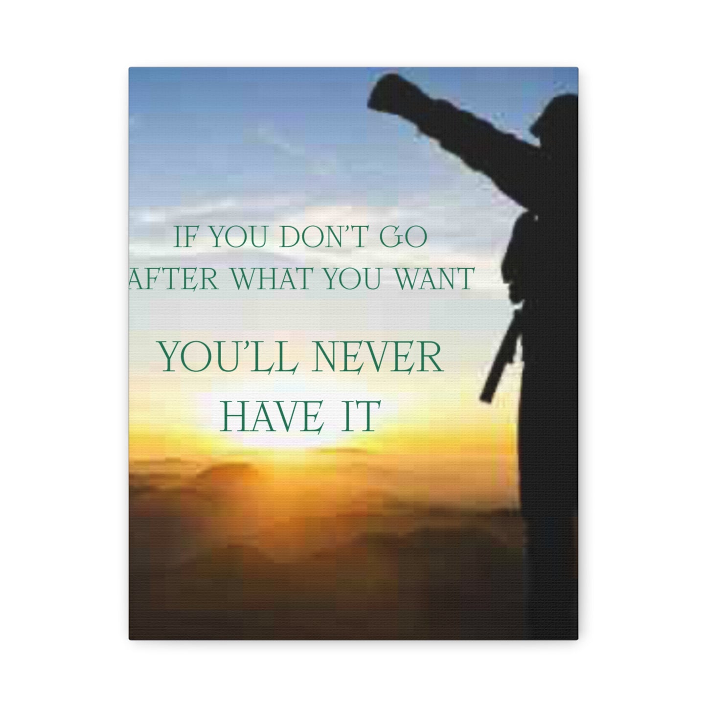 Motivational Canvas Wall Art - "If You Don't Go After What You Want, You'll Never Have It"