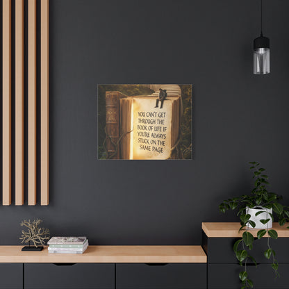 Inspirational Canvas Wall Art — "You Can't Get Through the Book of Life" Quote