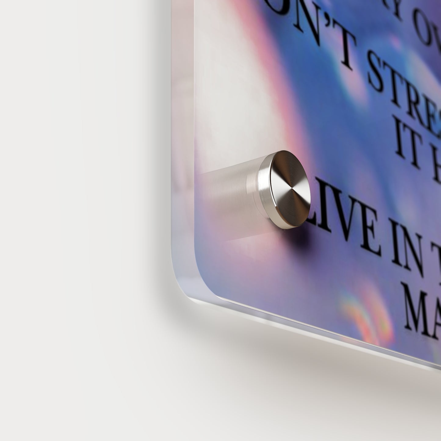 Inspirational Kitten Acrylic Wall Art Panel — "Live in the Present Moment"