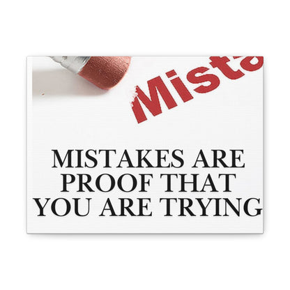 Motivational Canvas Wall Art – "Mistakes Are Proof That You Are Trying"