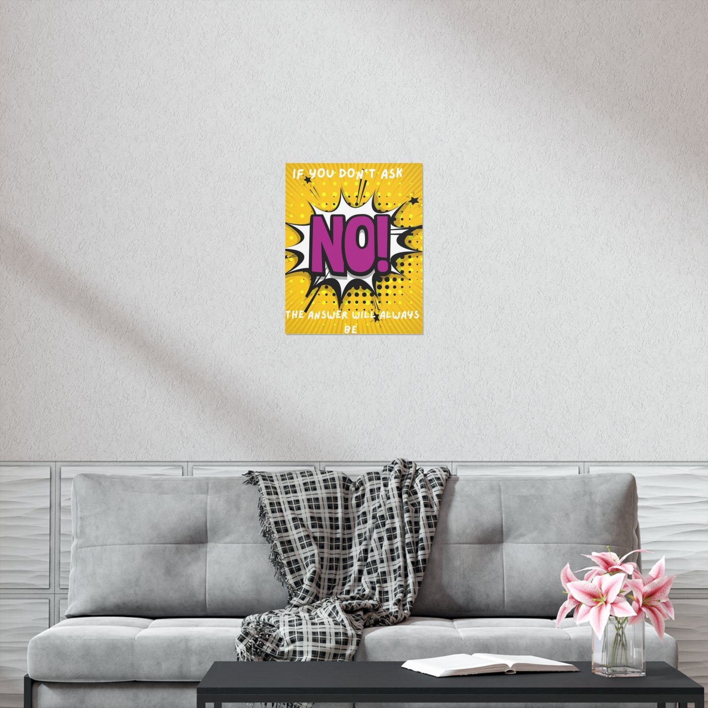 No! Pop Art Poster — "If You Don't Ask, The Answer Will Always Be No" Motivational Wall Art