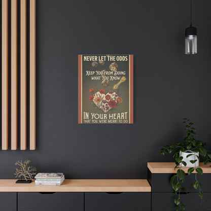 Inspirational Dice & Floral Heart Canvas