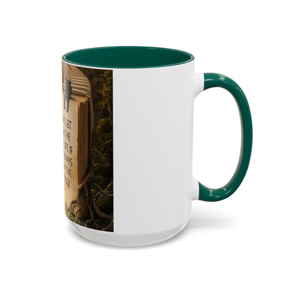 Inspirational Book Quote Mug — "You Can't Get Through the Book of Life if You're Always Stuck on the Same Page" (11oz/15oz)