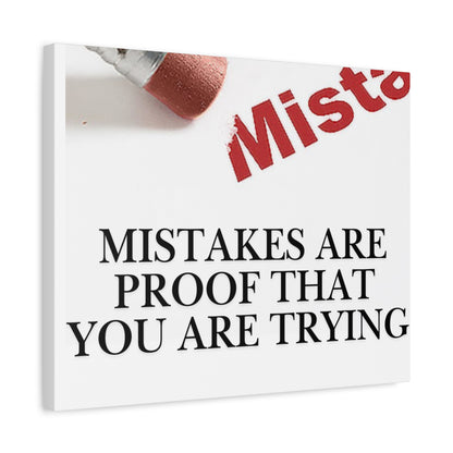 Motivational Canvas Wall Art – "Mistakes Are Proof That You Are Trying"