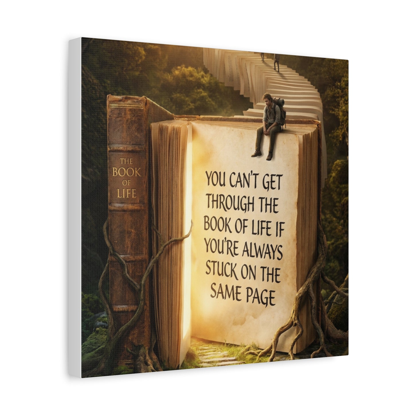 Inspirational Canvas Wall Art — "You Can't Get Through the Book of Life" Quote