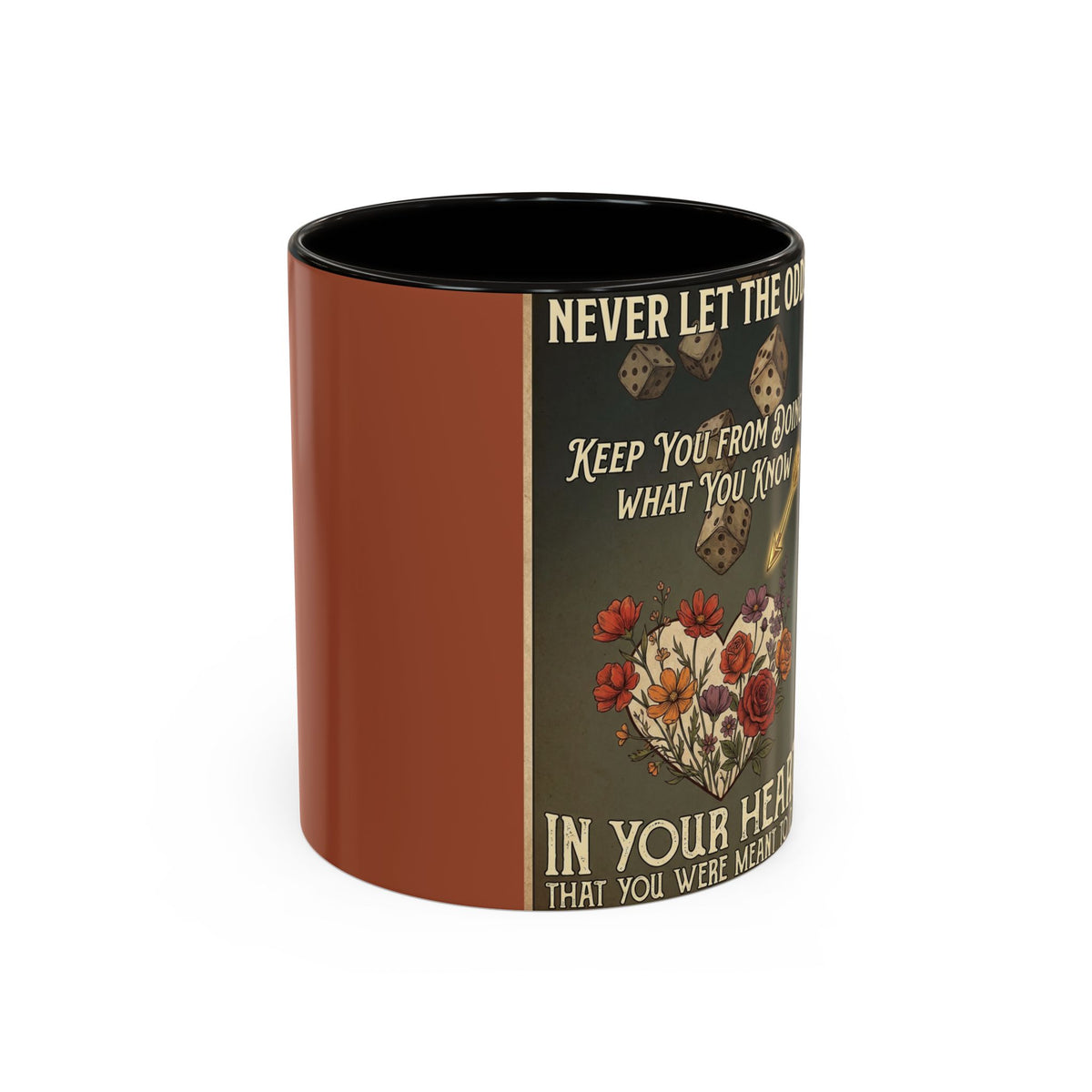 Inspirational Vintage Dice & Roses Coffee Mug (11oz/15oz)