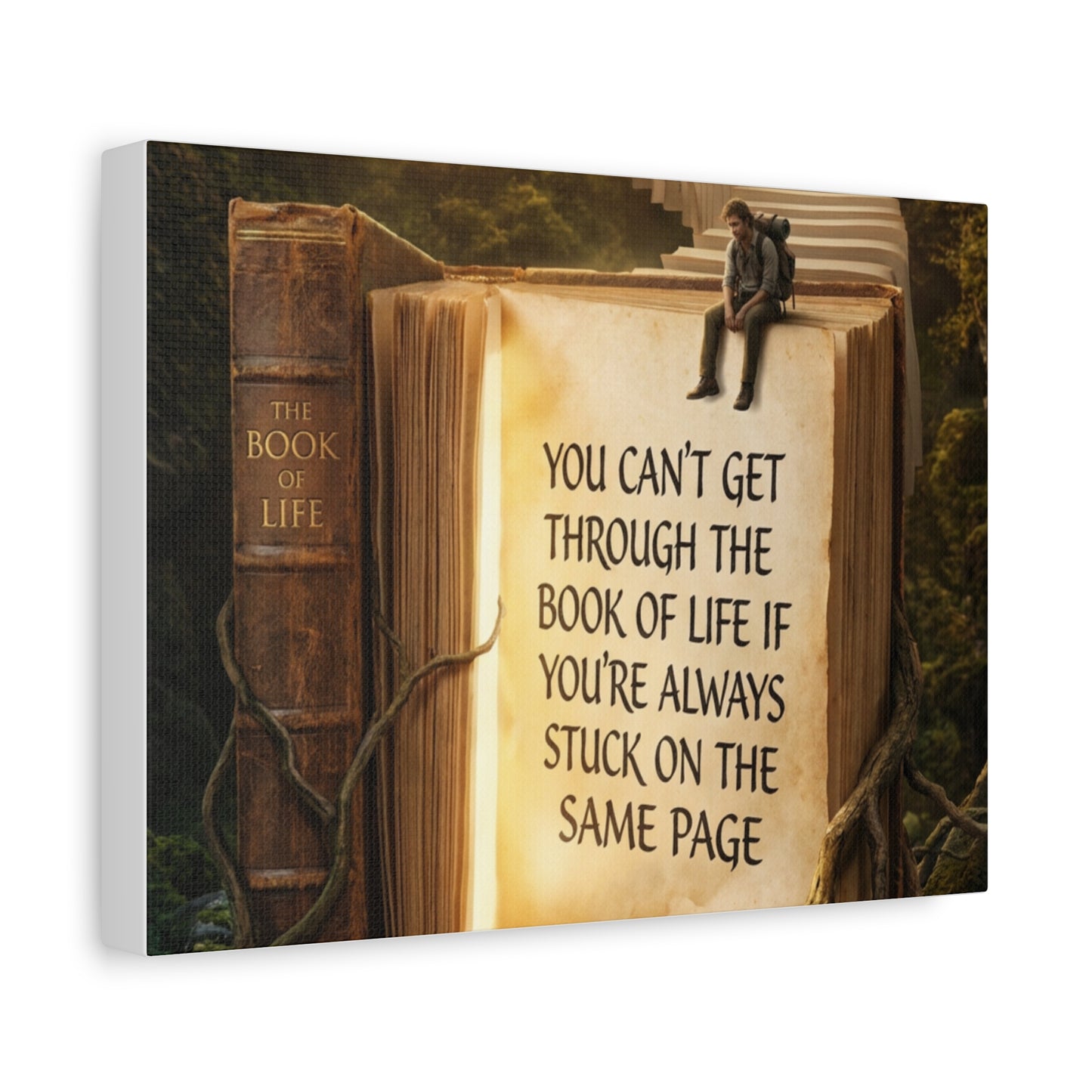 Inspirational Canvas Wall Art — "You Can't Get Through the Book of Life" Quote