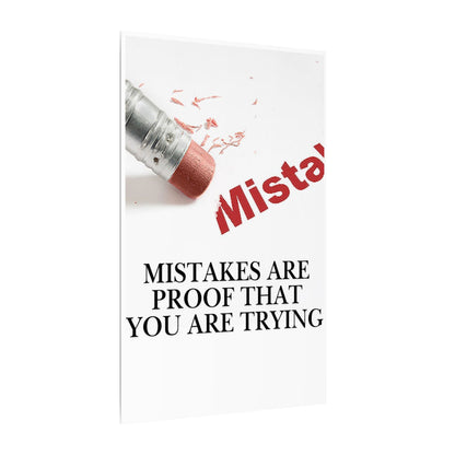 Inspirational Canvas Wall Art - "Mistakes Are Proof That You Are Trying" - Vertical