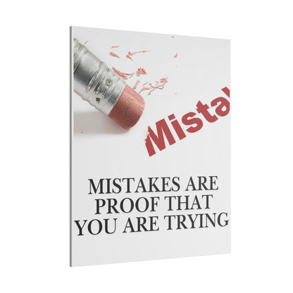 Inspirational Canvas Wall Art - "Mistakes Are Proof That You Are Trying" - Vertical