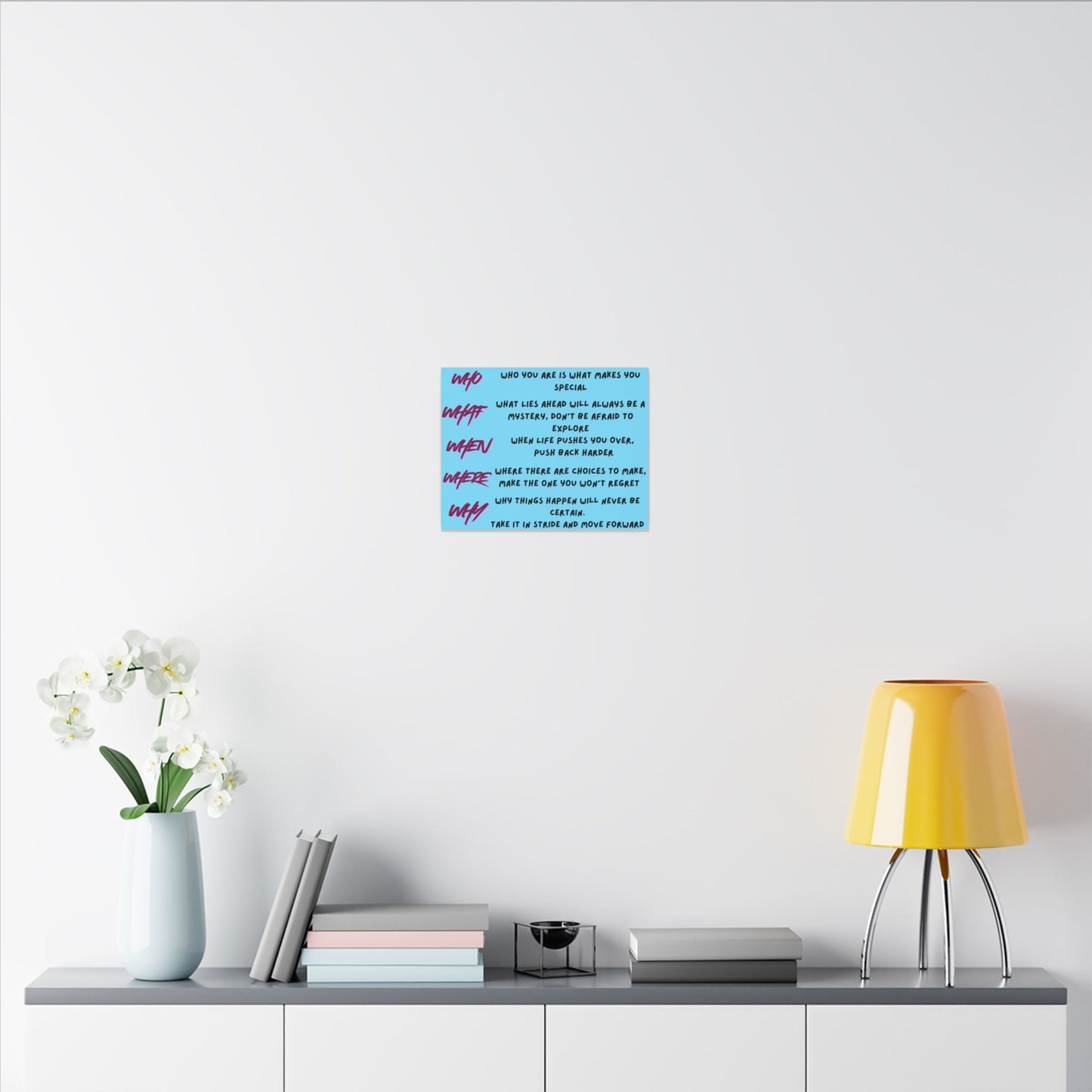 Inspirational 'Who What When Where Why' Matte Canvas Wall Art