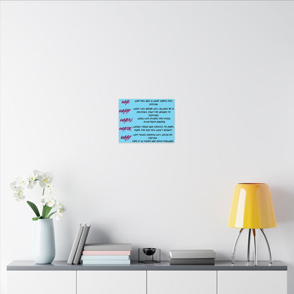 Inspirational 'Who What When Where Why' Matte Canvas Wall Art