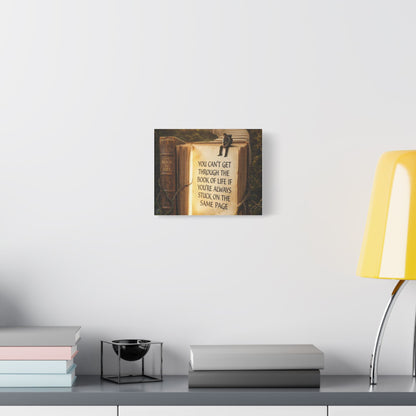 Inspirational Canvas Wall Art – "You Can't Get Through the Book of Life" Stretched Print