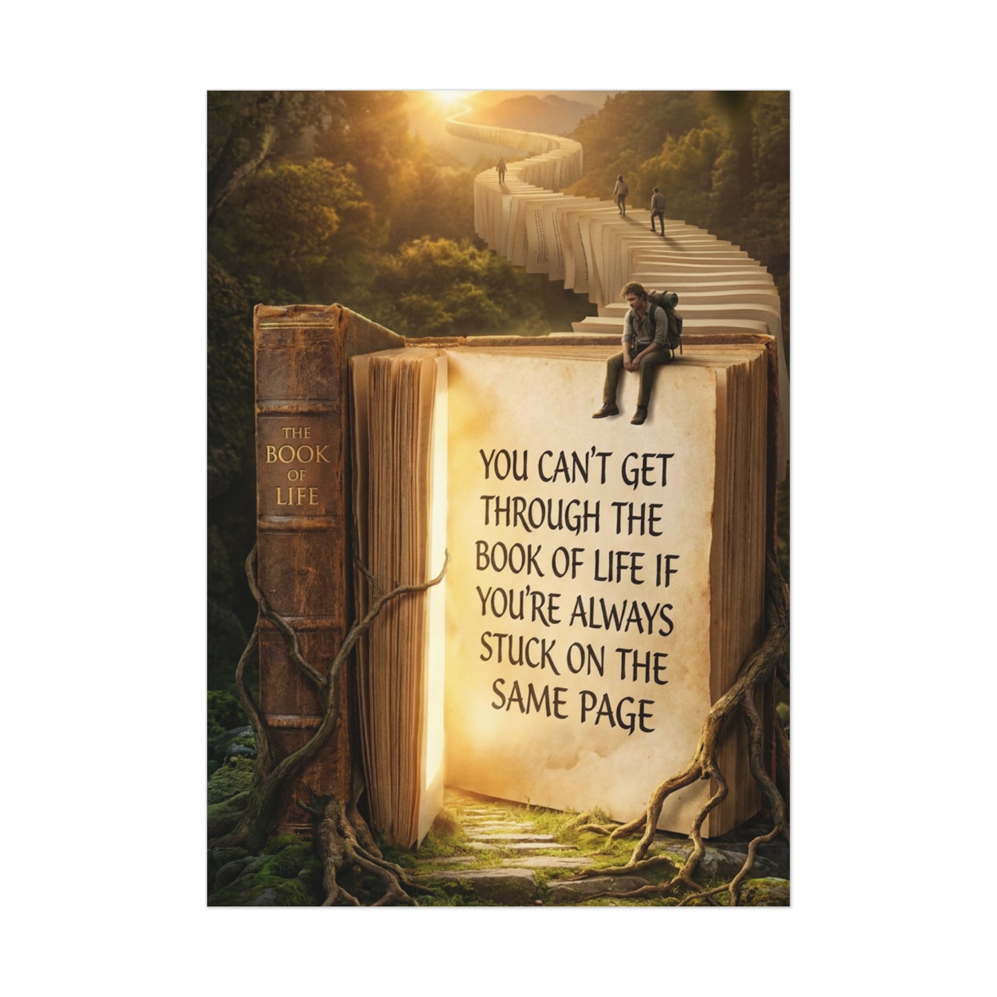 Inspirational Poster – “You Can't Get Through the Book of Life…”