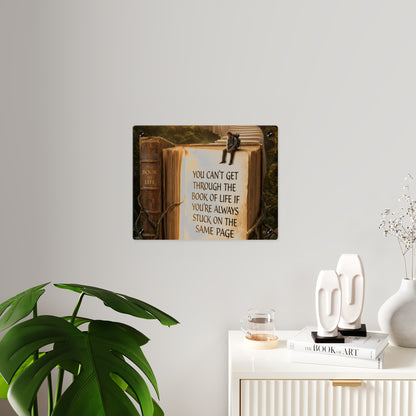 Acrylic Wall Art — "You Can't Get Through the Book of Life" Inspirational Quote Panel