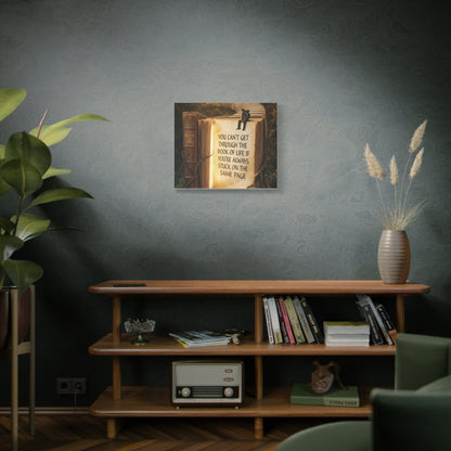 Inspirational Canvas Wall Art — "You Can't Get Through the Book of Life" Quote