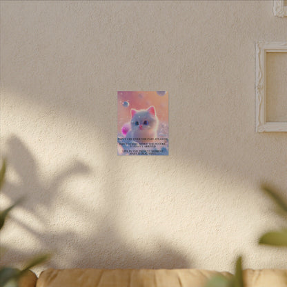 Inspirational Pastel Kitten Canvas - "Live in the Present" Wall Art
