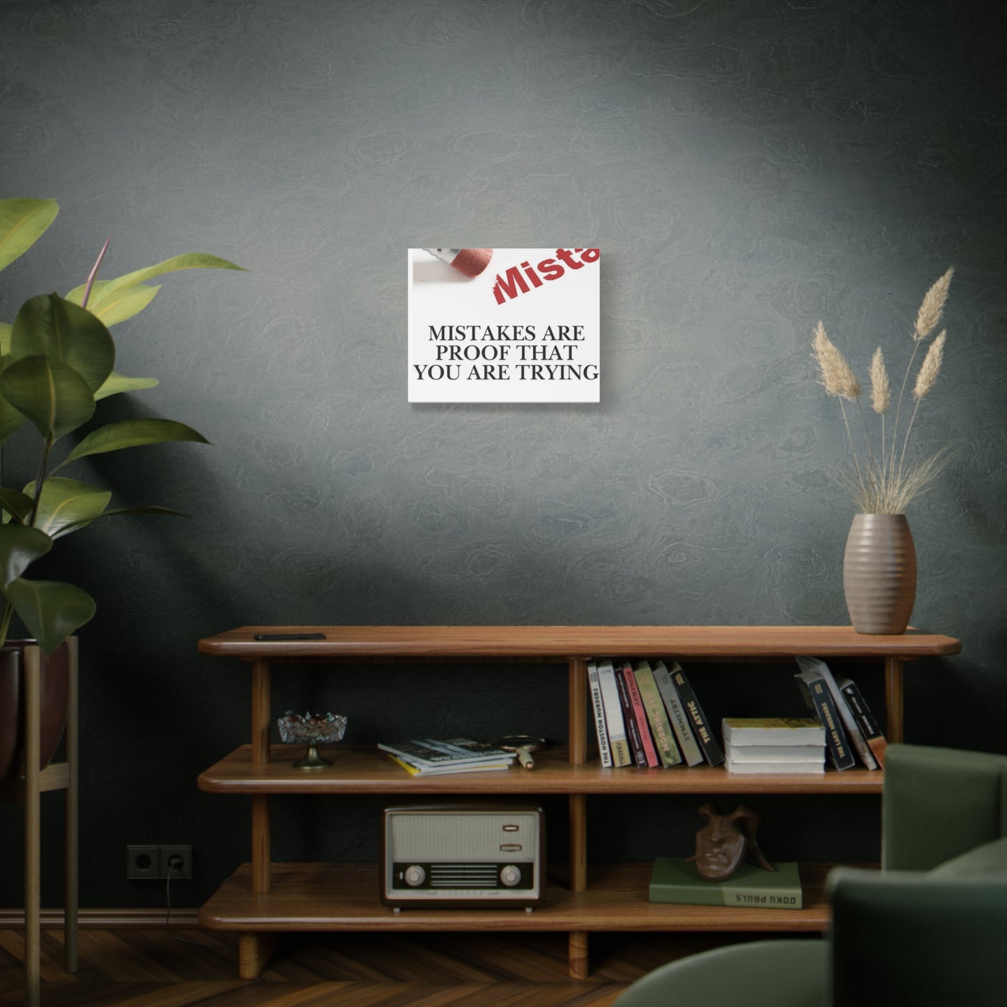 Motivational Canvas Wall Art – "Mistakes Are Proof That You Are Trying"