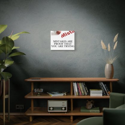 Motivational Canvas Wall Art – "Mistakes Are Proof That You Are Trying"