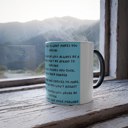 Color-Changing Inspirational Quote Mug — 11oz Morphing Coffee Cup