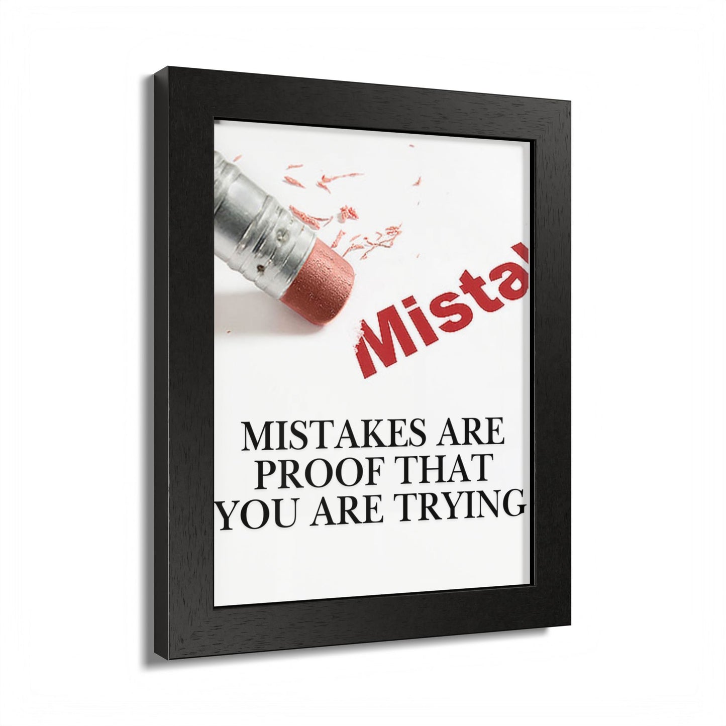 Motivational Framed Poster — "Mistakes Are Proof That You Are Trying" - (Vertical)